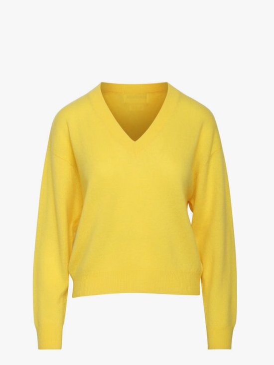 Crush Sweaters - Crush Cashmere Malibu Sunshine V Neck Sweater in Orange 3